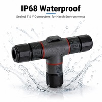 Connecteur étanche IP68 en forme de T, mâle-femelle, à vis, faible résistance de contact, haute isolation, pour capteur d'éclairage public