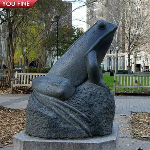 אבן טבעית מגולף צפרדע פסל גדול בעלי חיים שיש פסל