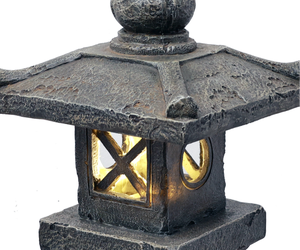 Lanterne de jardin <span class=keywords><strong>japonaise</strong></span> en résine avec lumière LED <span class=keywords><strong>solaire</strong></span>, lumière de chemin extérieure imperméable, ornement de jardin zen - Product Image 6