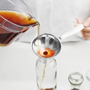 Embudo de aceite de acero inoxidable de gran diámetro para uso en cocina, colador de vino y decantador - Product Image 1