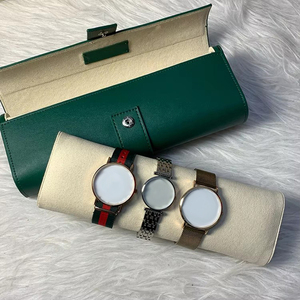 Wholesale Luxury Leather <b>Watch</b> Roll Case Anti-Scratch Fleece Lining Removable Pillows <b>Watch</b> Roll Organizer with <b>Watch</b> Pouch - Product Image 1
