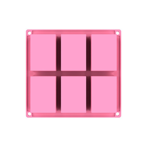 תבניות סבון סיליקון שמיש באיכות מזון תבניות סבון 6 חללים מלבן תבניות סיליקון מעור עבור עוגת סבון, מגשי שוקולד, מגשי קוביית קרח - Product Image 4