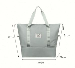 Custom Logo Expansion Large Capacity Overnight Organizer Women Foldable Fitness Duffle Weekender Duffel Gym Travel Bag - Product Image 1