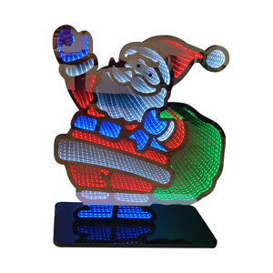 45.5 "Neon <span class=keywords><strong>Tube</strong></span> RGB Cadeau De Noël Éclairage Néon 3D <span class=keywords><strong>LED</strong></span> Abyss Light Père Noël Miroir Signe Lumières pour Anniversaire Déco - Product Image 3