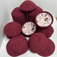 Kippa/Yarmulke en sergé de coton écologique personnalisée en gros, avec impression numérique et logo monogramme personnalisé (lot de quatre)