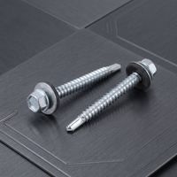 Vis autoperceuse en acier Zhunte DIN 7504k à tête hexagonale, zinguée, avec rondelle en EPDM étanche pour béton, classe 12.9, droite, HHDT