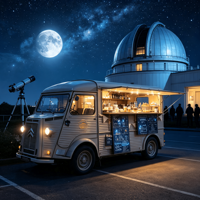 Remolque de Comida Móvil Eléctrico Citroën Retro Vintage con Congelador Comercial y Barra Exhibidora para Catering en Observatorios