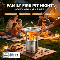 Brasero de table sans fumée, portable, pour extérieur, à bois, pour S'mores, thé de l'après-midi, jardin