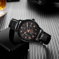 Nouvelle Montre Homme de Luxe à Quartz, Étanche et Lumineuse, en Cuir, avec Date, pour Sport et Mode