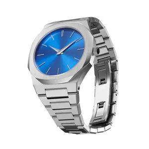 OEM Logo Personnalisé Cadran Rayon de Soleil en Acier Inoxydable Bracelet Étanche à Quartz Montre Basse quantité minimale de commande pour Hommes