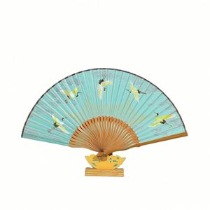 Eco-Friendly <b>Summer</b> Folding Carbonized Handle Tassel Fan New Year Ancient Style Classical Chinese Design Bamboo Craft - Product Image 1