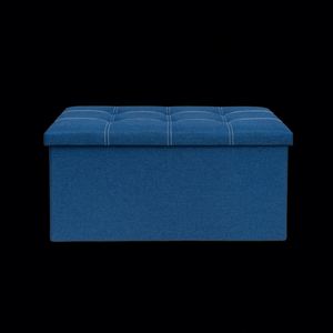 Modern Living Room <b>Storage</b> <b>Stool</b> Set <b>With</b> Fabric and Stainless Steel Bamboo - Product Image 4