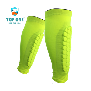 TopOne personnalisé jeunesse football protège-tibias gardes minces EVA mollet manches nid d'abeille blancs blancs pour enfants sport Football sûr - Product Image 3