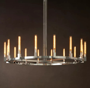 Lustre moderne de luxe en laiton pour salle à manger, lampe en verre Cannele, lustre rond pour salon - Product Image 4