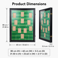 Cadre de présentation de cartes de football 11 emplacements, boîte à ombre avec fond de terrain, décor mural en bois durable et moderne