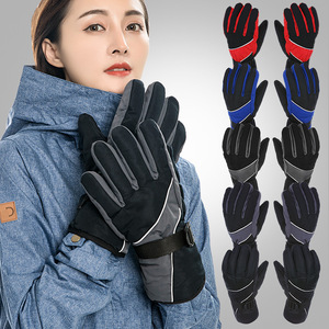 Ski Gloves Unisex Windproof Cold Proof Cycling Riding Gloves With Velcro Lining Autumn Winter Outdoor Use - Product Image 1