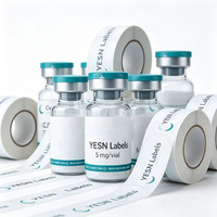 Autocollants personnalisés YESN à forte adhérence, durables, imperméables et résistants à l'humidité pour flacons de peptides