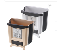 2022 nuovo Design in plastica pieghevole pattumiera mini appeso auto piega pattumiera porta dell'armadio da cucina appeso pattumiera pieghevole