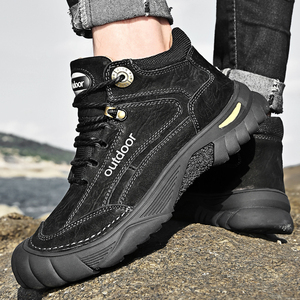 Chaussures de randonnée en cuir de vache pur de haute qualité avec logo personnalisé, semelle en caoutchouc, pour hommes, pour l'extérieur et la montagne, fourniture directe d'usine - Product Image 6