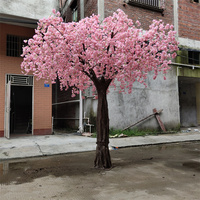 Arbre artificiel réaliste de cerisier en fleurs, décoratif d'intérieur, faux arbre de Sakura avec fleurs roses pour projets paysagers événementiels