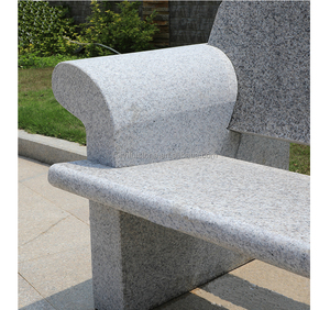 Wholesale Light Grey Colour <strong>Granite</strong> Stone <strong>Bench</strong> Chair for Garden Park - Product Image 5