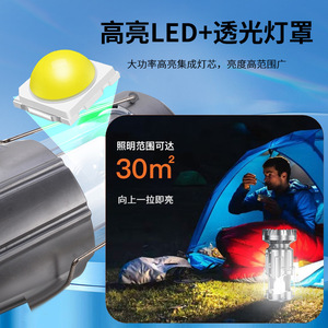 Solar Fan <b>Lantern</b> With <b>Led</b> Light <b>Rechargeable</b> Portable Outdoor Camping Emergency Lamp - Product Image 2