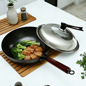 <strong>Top</strong> Selling Eco-Friendly Iron Flat <strong>Wok</strong> Inner Fish Scale Texture Nitriding Process High Purity Non-Stick Rust-Proof 18L Capacity - Product Image 1