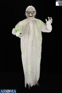 <span class=keywords><strong>Fantôme</strong></span> d'<span class=keywords><strong>Halloween</strong></span> suspendu de 1,5 m avec yeux lumineux et sons effrayants, accessoire décoratif animatronique pour maison hantée, utilisation en intérieur - Product Image 4