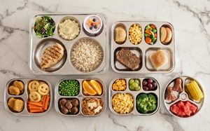 Stainless Steel Cartoon Baby Plate <b>Lunch</b> <b>Box</b> 3 <b>Compartments</b> Leak-Proof Eco-Friendly Modern Microwavable Kitchenware for Food - Product Image 5