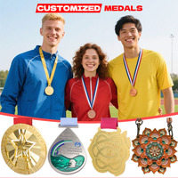 Médaille personnalisée en bronze antique avec placage de gravure laser d'impression UV pour le gala annuel d'entreprise