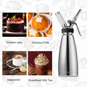 Wholesales Price Classic Dessert Tools 500ml Aluminum Whipped Cream Dispenser for 580g Cream