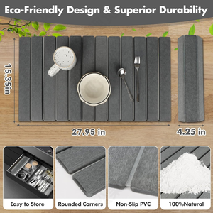 <span class=keywords><strong>Tapis</strong></span> absorbant l'eau <span class=keywords><strong>de</strong></span> terre <span class=keywords><strong>de</strong></span> diatomées écologique et super absorbant, 28 "x 16", <span class=keywords><strong>tapis</strong></span> <span class=keywords><strong>de</strong></span> séchage <span class=keywords><strong>de</strong></span> vaisselle pliable et super absorbant - Product Image 2