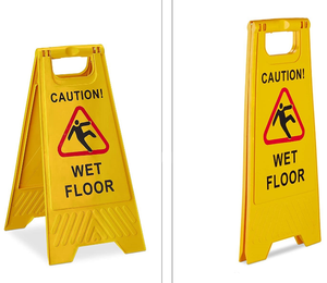 لافتة تحذيرية: أرضية مبللة - لافتة سلامة وتحذير قابلة للطي من البلاستيك - Product Image 6