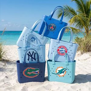 Bolsa de Playa de EVA de Color Sólido con Logotipo Personalizado, a la Moda, para Mujer, Impermeable, Ligera, Duradera, de Gran Capacidad y Boca Ancha - Product Image 1