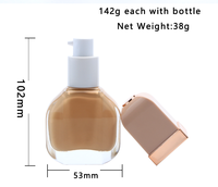 Fond de teint liquide en bouteille rose doré mignon maquillage marque privée fond de teint liquide imperméable