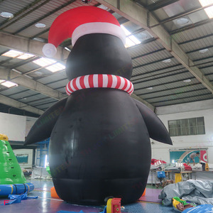 <span class=keywords><strong>Pingouin</strong></span> de Noël géant <span class=keywords><strong>gonflable</strong></span> personnalisé de 8 m (26 pieds) de haut avec chapeau pour la décoration extérieure de Noël - Product Image 5