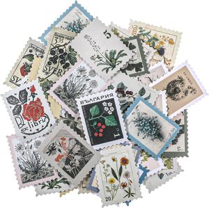 Autocollants de timbres-poste vintage pour scrapbooking, autocollants botaniques, timbres vintage, timbres rétro pour carnets, bricolage et artisanat - Product Image 1