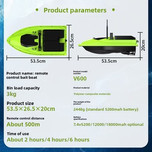 Barco Cebador de Pesca RC Alpha Smart con Doble Tolva, Luz Nocturna y Compatibilidad con Sonda de Pesca - Product Image 4