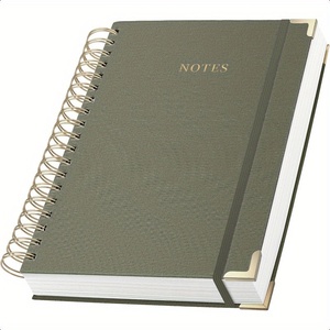 Carnet à spirale A5 en lin à couverture rigide pour le collège, papier épais ligné avec lettrage personnalisé en feuille d'or - Product Image 6