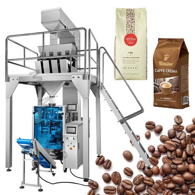 Granule Cocoa Bean Automatic Vertical Packing Machine Gusset Bag Roasted Coffee Beans Packaging Machine