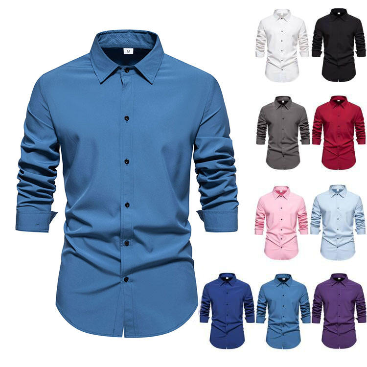 Custom Hommes Men Formal Dress Shirt Oxford Fabric Formal Full