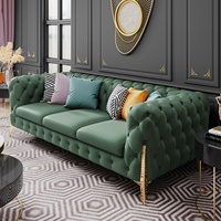 Canapé d'angle de luxe léger, mobilier haut de gamme pour salon, ensemble de canapés en cuir véritable, acier inoxydable italien, moderne et artistique