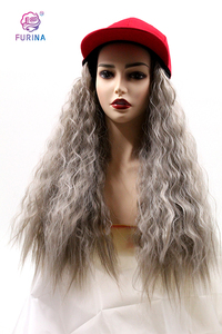 Furina Fashion beauty <span class=keywords><strong>parrucca</strong></span> appassionato e Hip hop girl fluffy <span class=keywords><strong>afro</strong></span> wave <span class=keywords><strong>parrucca</strong></span> sintetica lunga <span class=keywords><strong>bionda</strong></span> e grigia - Product Image 3