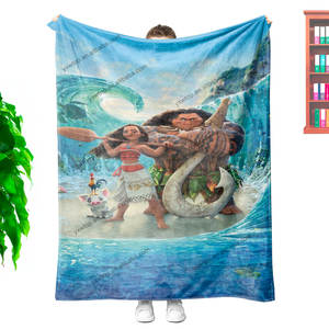 Manta de Felpa con Personaje de la Princesa Moana, la Más Vendida, Personalizada con Estampado de Dibujos Animados, de Poliéster Grueso y Franela - Product Image 5