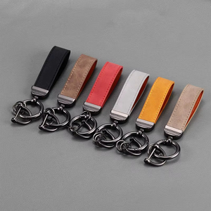 PU Leather 3d Keychains Manufacturer Blank Metal Ring Keychain Key Strap Waist Wallet Key Rings with logo Custom