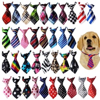 Cravate réglable confortable et douce pour chiens et chats - Cravate en polyester imprimée tendance avec des rayures à carreaux et des pois GorisPet