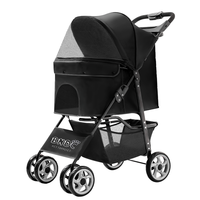 Léger pliable détachable meilleur vendeur luxe nouvellement conçu 4 roues main pousser chariots pour animaux de compagnie pas cher grand chien poussette