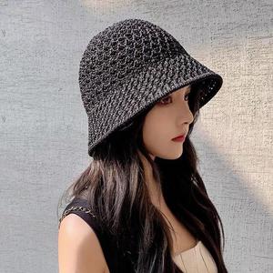 Phụ Nữ Của Mùa Đông Ấm Áp Ngư Dân Cap Handmade Crochet Đan Xô <span class=keywords><strong>Hat</strong></span> Với Biểu Tượng Tùy Chỉnh Màu Rắn Denim Vải Cho Cảnh Giản Dị - Product Image 5