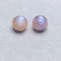 Perles d'eau douce rondes de 10 mm, de couleur naturelle, sculptées, pour la fabrication de colliers et de bracelets