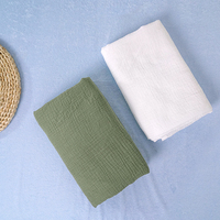 Vente en gros de couverture en mousseline tissée douce à 4 couches pour nouveau-né motif animal/solide pour dormir
